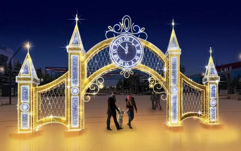 Светящиеся часы и 24-метровая арка украсят Центральную площадь Ижевска перед Новым годом