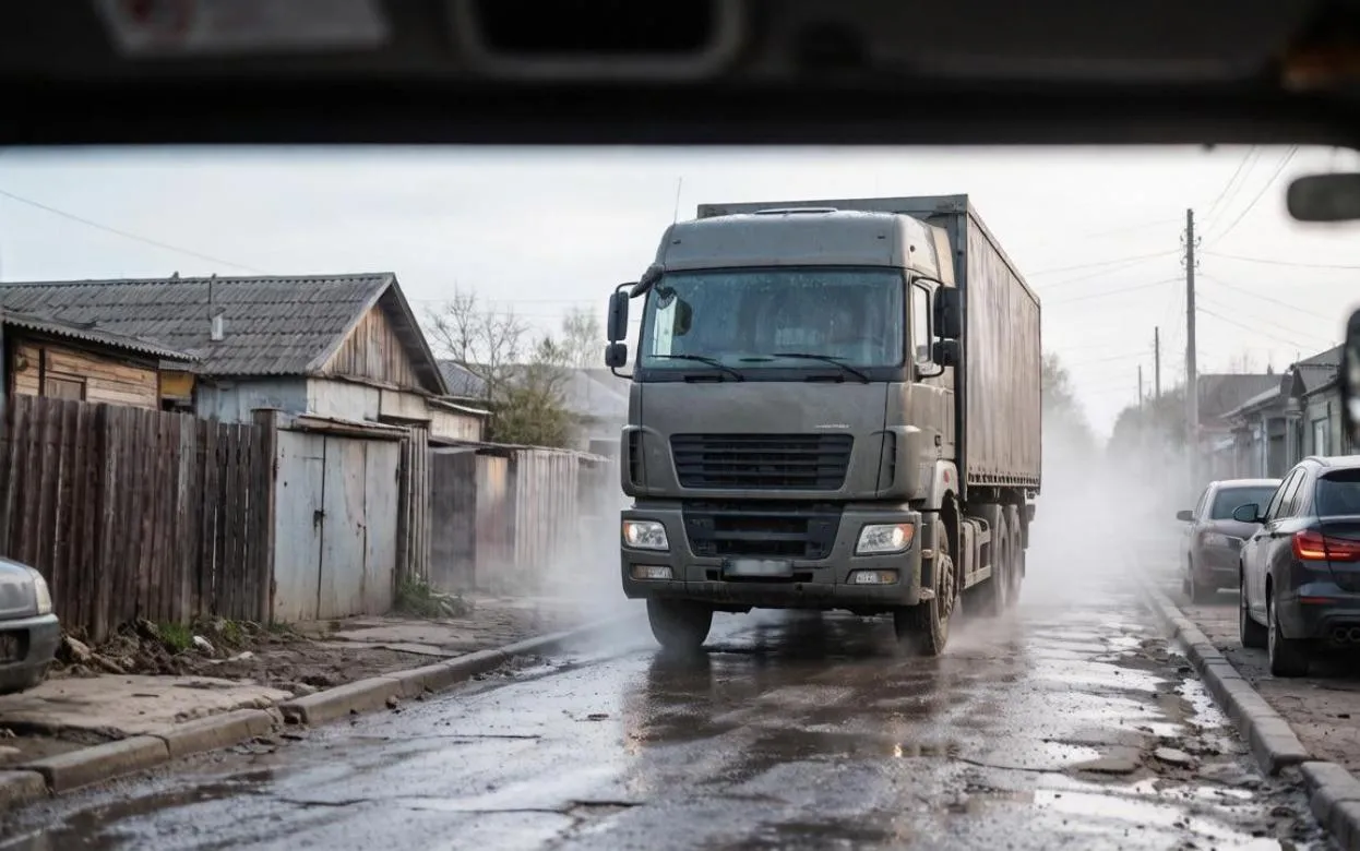Водитель фуры снес компенсатор теплоснабжения в Балезино