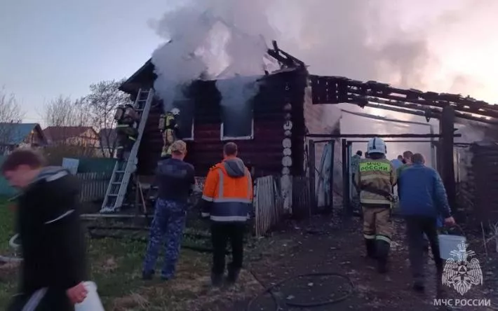 Пожар с гибелью двух детей в Удмуртии помогали тушить кадеты 