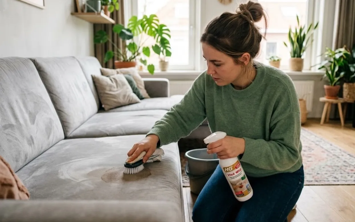 Любимый диван весь в пятнах? Реальный способ очистить без химчистки и забыть про покрывала