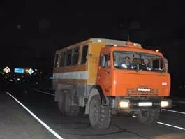 К. Ившин. Пост ГИБДД недалеко от места происшествия в Пугачево