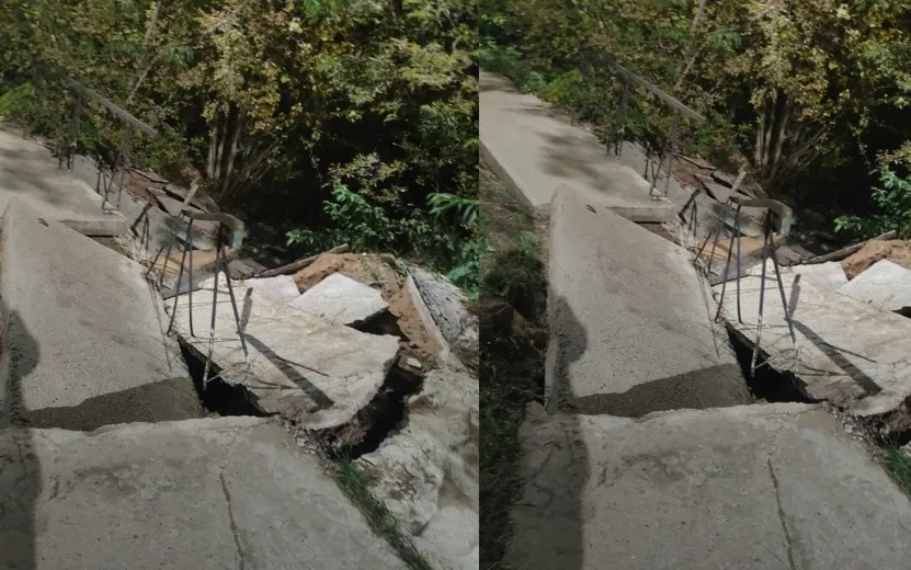 Пешеходные плиты обрушились на дорожке у моста через Карлутку в Ижевске