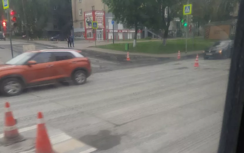 Фотофакт: на ул. Пушкинская в Ижевске сняли асфальт