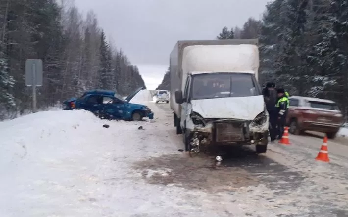 Водитель легковушки погиб в столкновении с грузовиком в Удмуртии