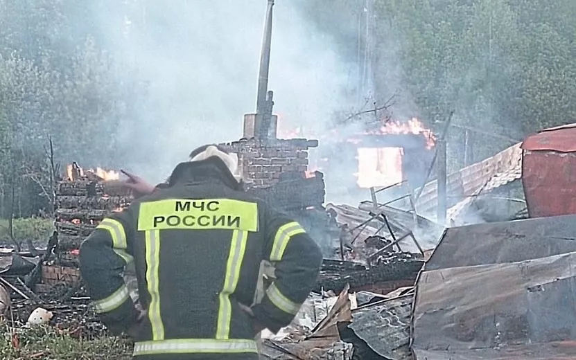 Три дома и четыре бани сгорели на СНТ в Удмуртии