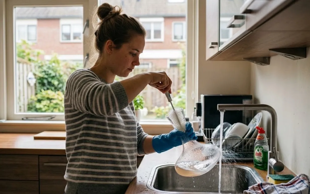 Любимый графин с узким горлышком помутнел изнутри? Простые способы отмыть его без ершика до кристальной прозрачности