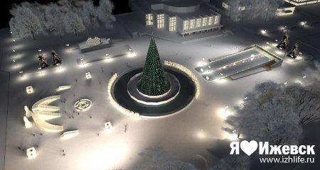На Центральной площади Ижевска установили елку
