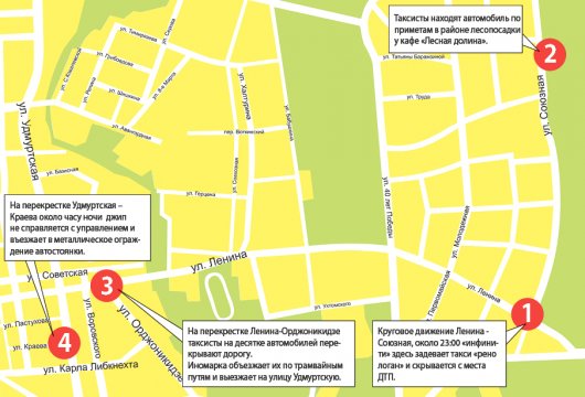 Таксисты Ижевска устроили погоню за джипом «инфинити», скрывшимся после ДТП