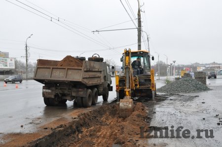 Строительство пешеходного перехода началось у ТЦ «Флагман» в Ижевске