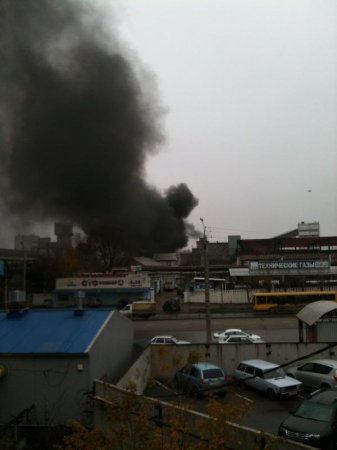 Черный дым  замечен в Ижевске в районе завода «Ижсталь»
