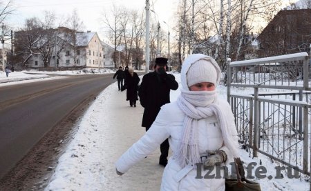 Фотофакт: в Ижевске резко похолодало до -20 градусов