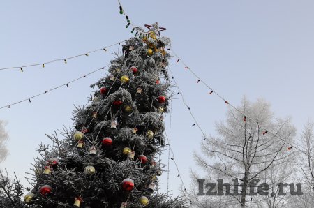 В Ижевске одна за другой открываются новогодние елки