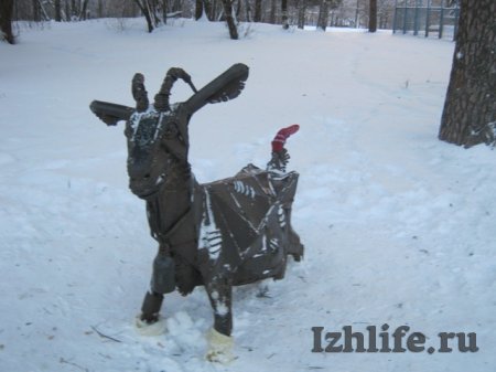 Фотофакт: Ижевчане утеплили козу в Козьем парке