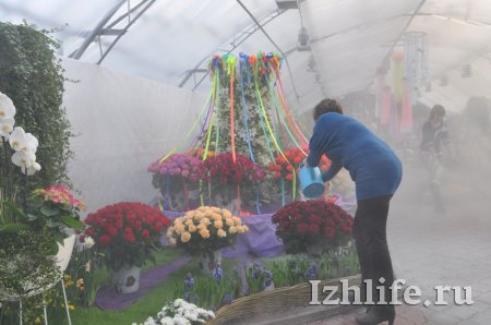 «Карусель» из роз загорелась на открытии выставки «Цветы Удмуртии»