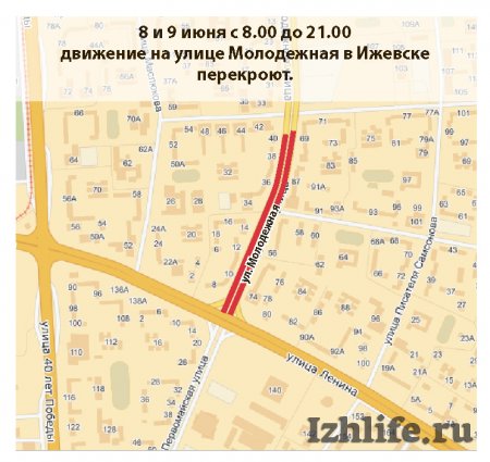 Движение по улице Молодежной в Ижевске частично ограничат