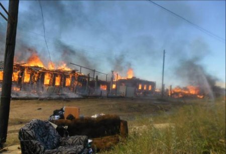 В Удмуртии крупный пожар уничтожил 5 частных хозяйств