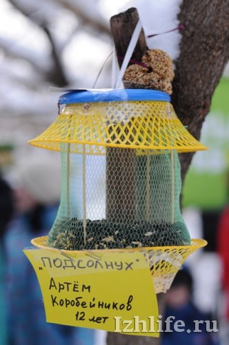 В Ижевске появился «городок» из кормушек для птиц