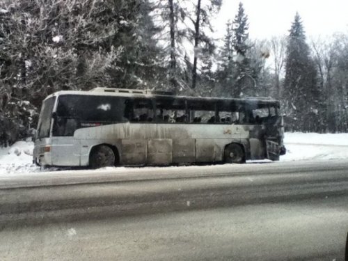 В Удмуртии загорелся автобус с 42 пассажирами в салоне