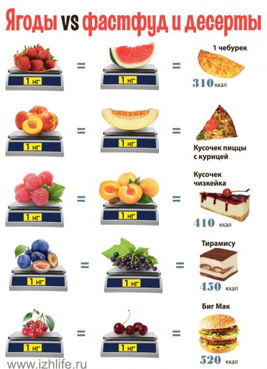Лето в Ижевске: чем полезны фрукты и ягоды и сколько в них содержится калорий