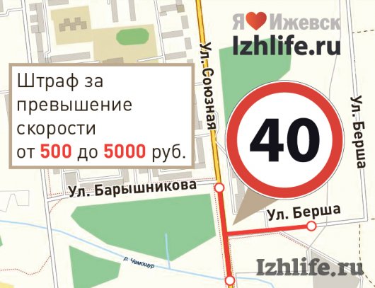 На улице Буммашевской в Ижевске запретят ездить быстрее 40 км/ч