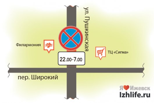 В Ижевске установят время действия знака «Остановка запрещена»