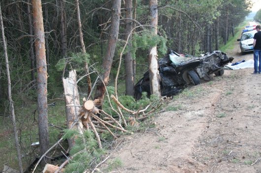 На трассе Ижевск-Гольяны «Хендай» съехал с трассы и врезался в деревья