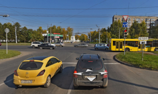 На выезде с СХВ на Воткинское шоссе в Ижевске сделали две полосы для поворота направо