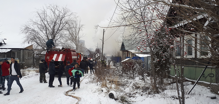 Пожар произошел в частном доме по ул. Жечева в Ижевске