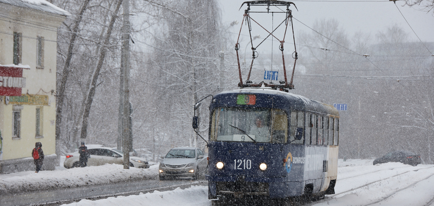 Трамваи не идут по ул. Халтурина в Ижевске
